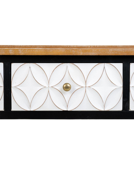 Console d'entrée 3 tiroirs en bois et MDF noire 120x40x81 cm Daviza  - 7