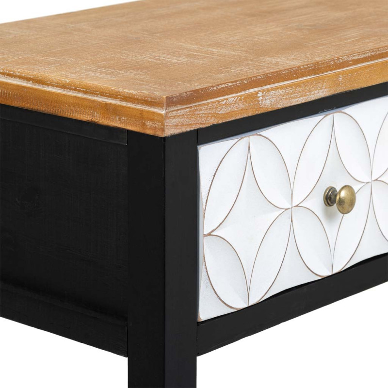 Console d'entrée 3 tiroirs en bois et MDF noire 120x40x81 cm Daviza  - 8
