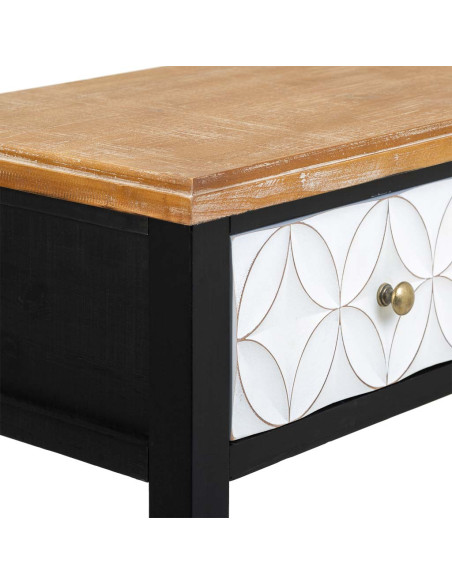 Console d'entrée 3 tiroirs en bois et MDF noire 120x40x81 cm Daviza  - 8