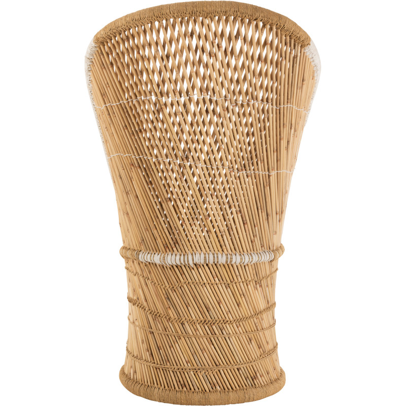 Fauteuil Rond Gus en Bambou Naturel Blanc - 4