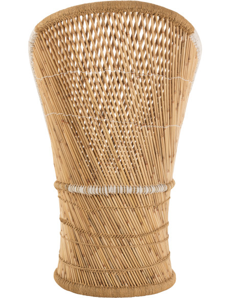 Fauteuil Rond Gus en Bambou Naturel Blanc - 4