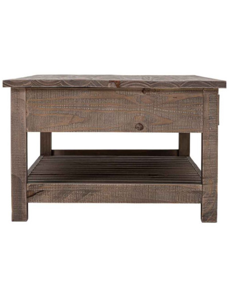 Table basse bois brun 4 tiroirs 120x70x45 cm Ozanio  - 5