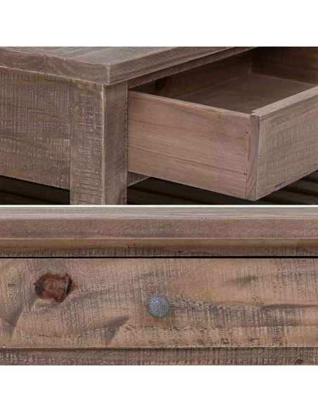 Table basse bois brun 4 tiroirs 120x70x45 cm Ozanio  - 7