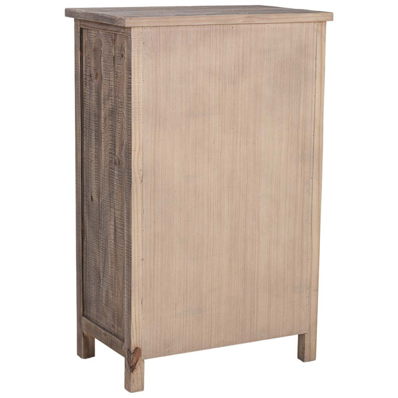 Chiffonnier bois 5 tiroirs brun grisé 65x40x103,5 cm Ozanio  - 4