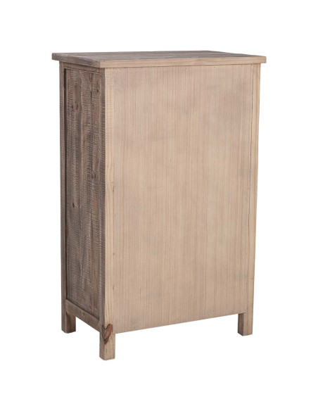 Chiffonnier bois 5 tiroirs brun grisé 65x40x103,5 cm Ozanio  - 4