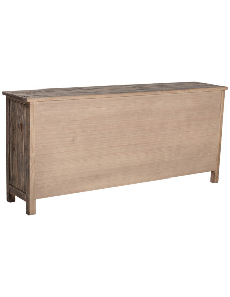 Buffet vitrine bois brun 4 portes 2 tiroirs 180x40x80 cm Ozani  - 5