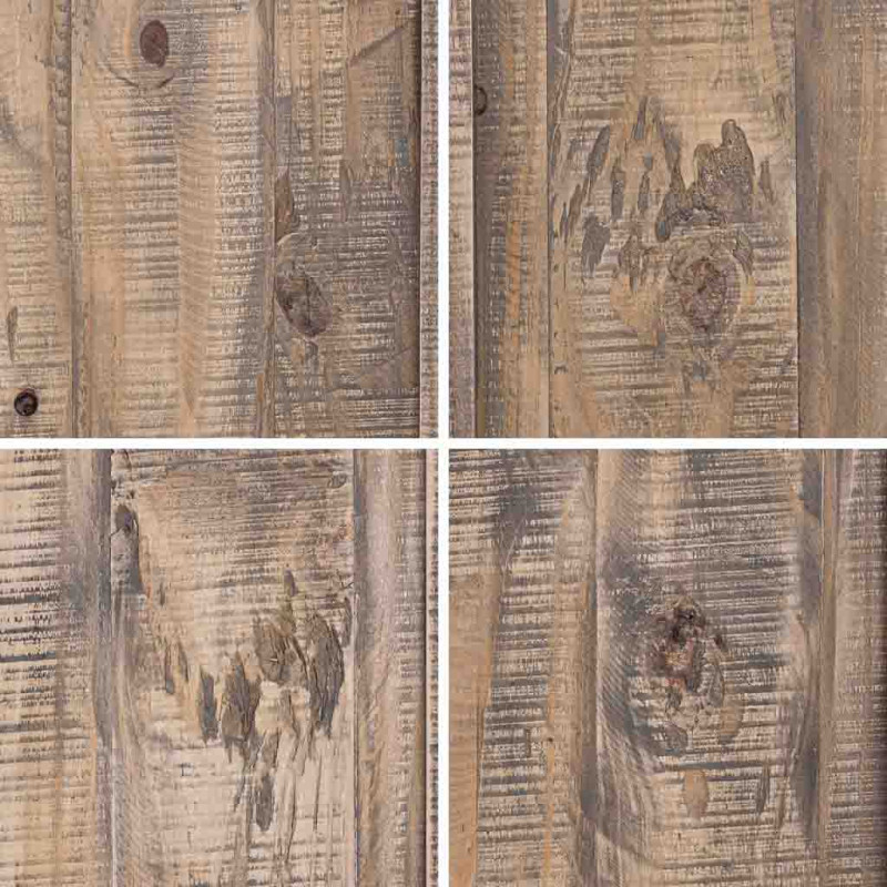 Vitrine colonne bois brun 1 porte vitrée 3 tiroirs 58x40x200 cm Ozanio  - 7