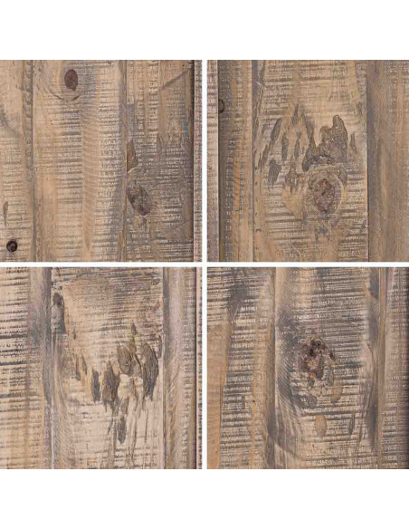 Vitrine colonne bois brun 1 porte vitrée 3 tiroirs 58x40x200 cm Ozanio  - 7