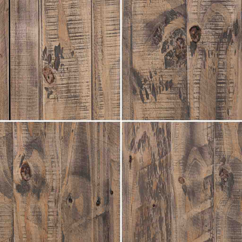 Buffet haut bois brun et métal 81x40x152 cm Ozanio  - 8