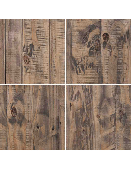 Buffet haut bois brun et métal 81x40x152 cm Ozanio  - 8