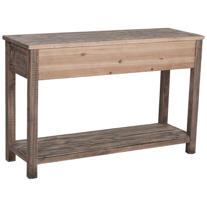 Console d’entrée bois brun 3 tiroirs 120x40x78,5 cm Ozanio  - 5