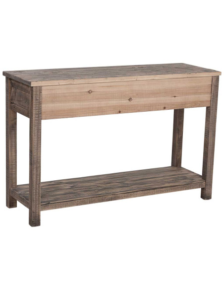 Console d’entrée bois brun 3 tiroirs 120x40x78,5 cm Ozanio  - 5