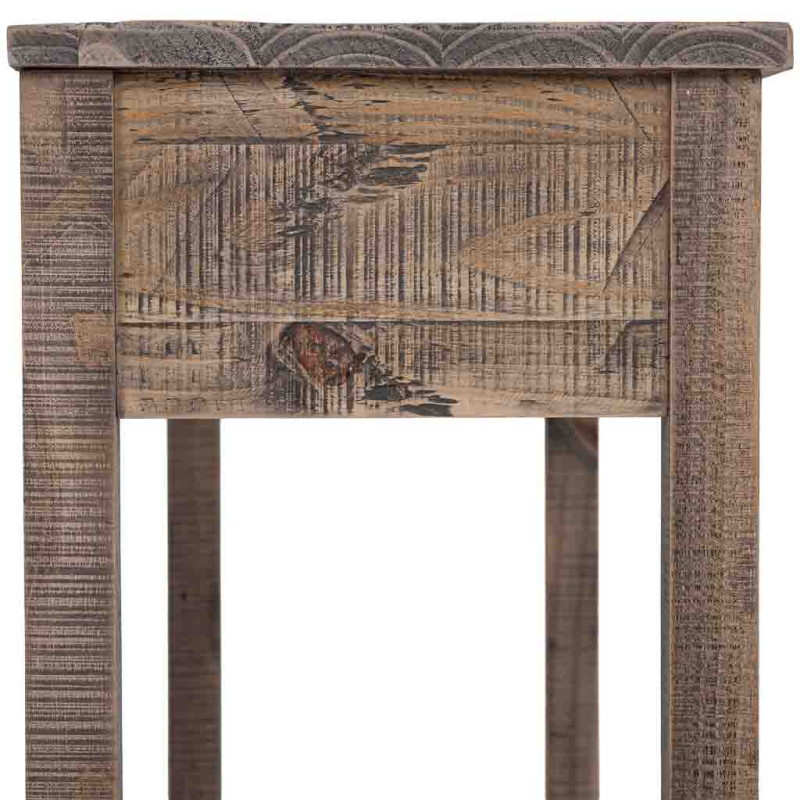 Console d’entrée bois brun 3 tiroirs 120x40x78,5 cm Ozanio  - 7