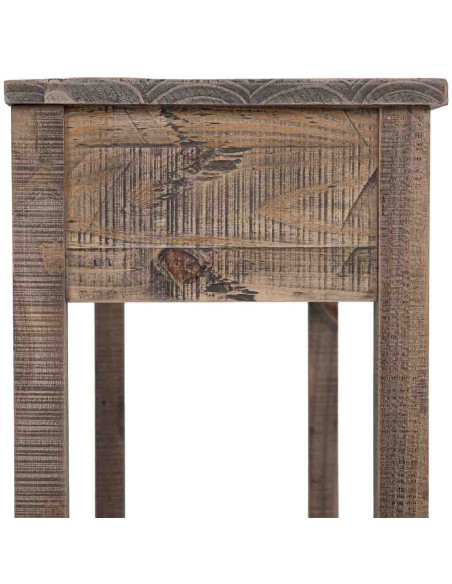 Console d’entrée bois brun 3 tiroirs 120x40x78,5 cm Ozanio  - 7
