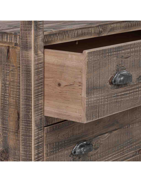 Bibliothèque en bois brun 2 tiroirs 99x38x201 cm Ozanio  - 5