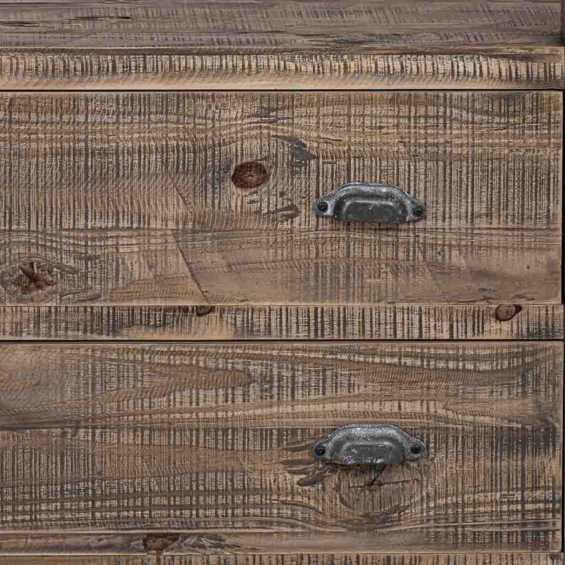 Bibliothèque en bois brun 2 tiroirs 99x38x201 cm Ozanio  - 6