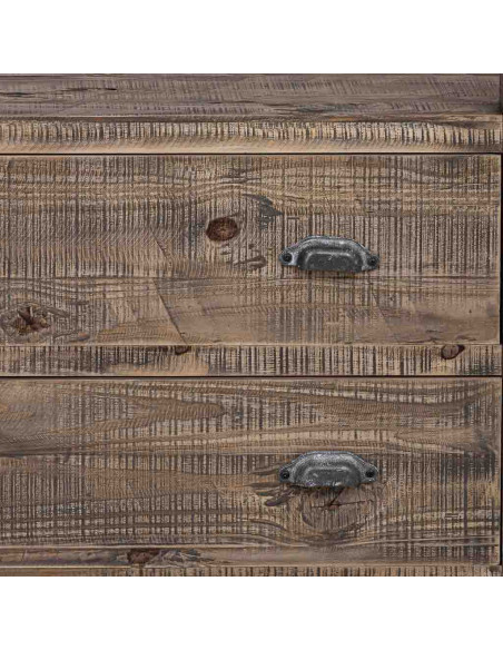 Bibliothèque en bois brun 2 tiroirs 99x38x201 cm Ozanio  - 6