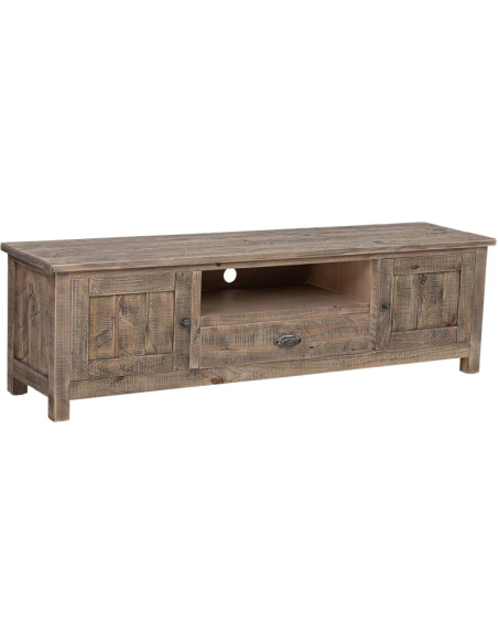 Meuble TV bois brun 2 portes 160x40x46,5 cm Ozanio  - 1