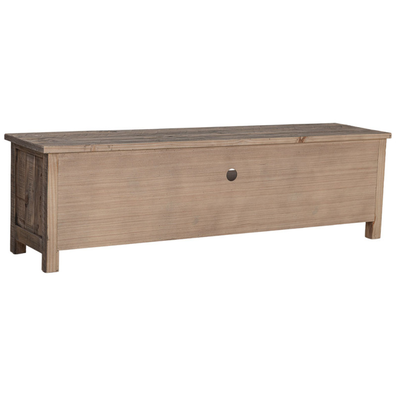 Meuble TV bois brun 2 portes 160x40x46,5 cm Ozanio  - 4