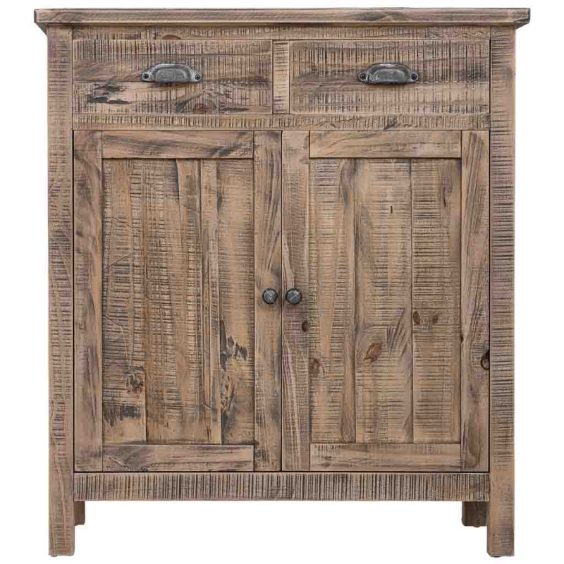 Petit buffet bois brun 80x40x89 cm Ozanio  - 2