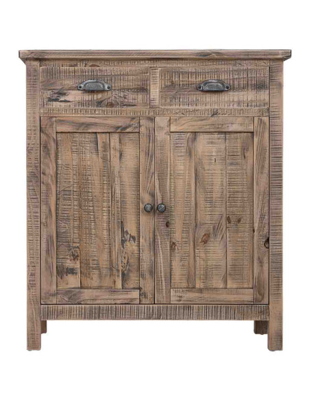 Petit buffet bois brun 80x40x89 cm Ozanio  - 2