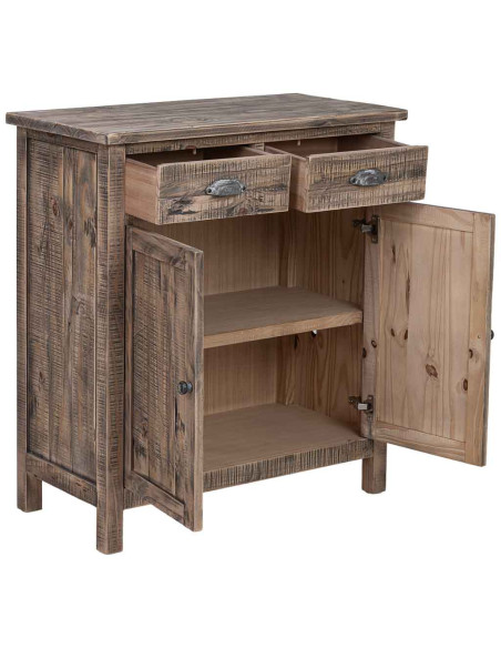 Petit buffet bois brun 80x40x89 cm Ozanio  - 3