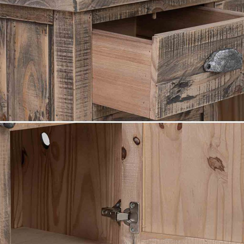 Petit buffet bois brun 80x40x89 cm Ozanio  - 5