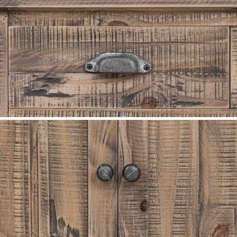 Petit buffet bois brun 80x40x89 cm Ozanio  - 6