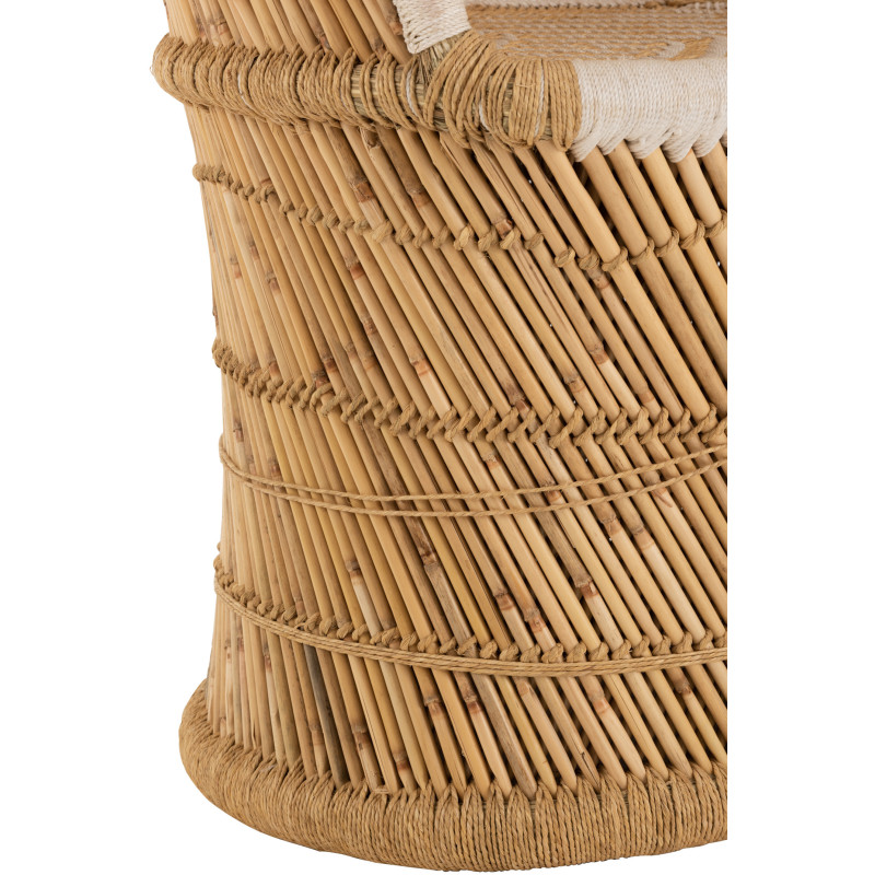 Fauteuil Rond Gus en Bambou Naturel Blanc - 5