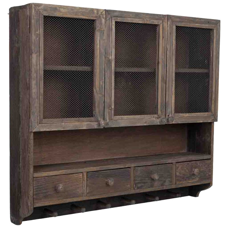 Meuble mural cuisine bois brun 89,5x19x79 cm Luziro  - 1