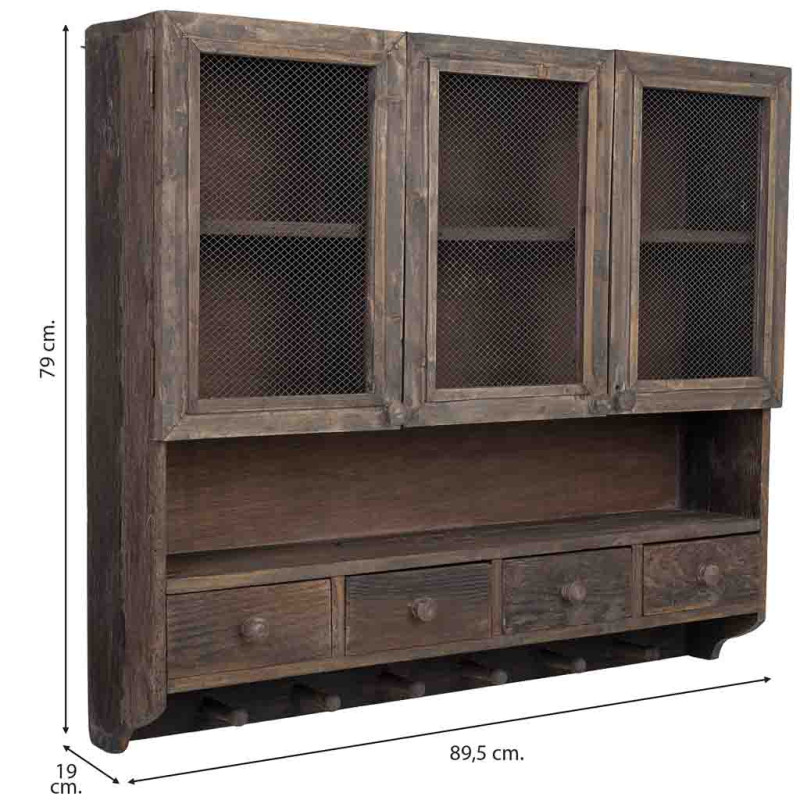 Meuble mural cuisine bois brun 89,5x19x79 cm Luziro  - 11