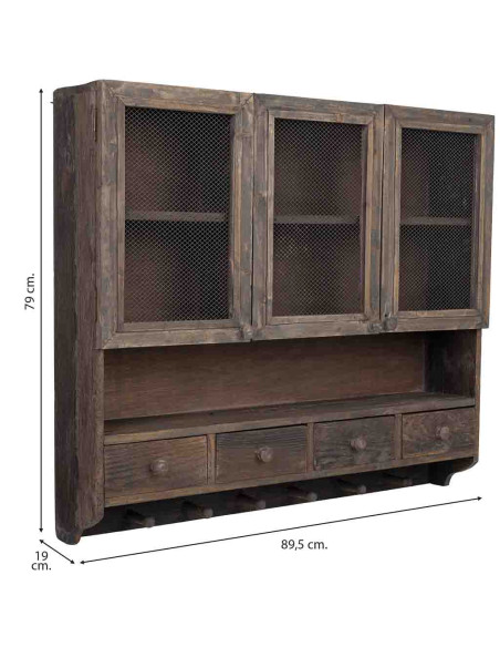 Meuble mural cuisine bois brun 89,5x19x79 cm Luziro  - 11