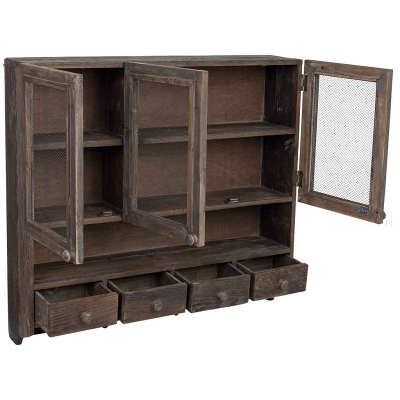 Meuble mural cuisine bois brun 89,5x19x79 cm Luziro  - 3