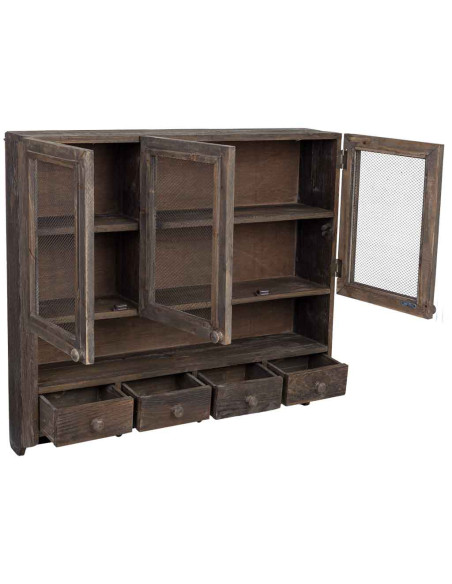 Meuble mural cuisine bois brun 89,5x19x79 cm Luziro  - 3