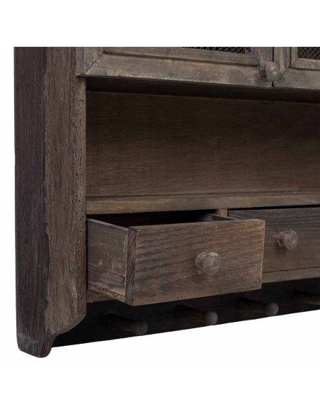 Meuble mural cuisine bois brun 89,5x19x79 cm Luziro  - 5