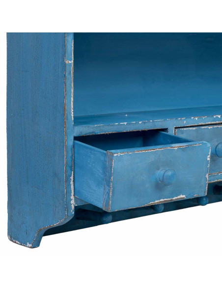 Meuble mural cuisine bleu canard en bois 89,5x19x79 cm Luziro  - 6