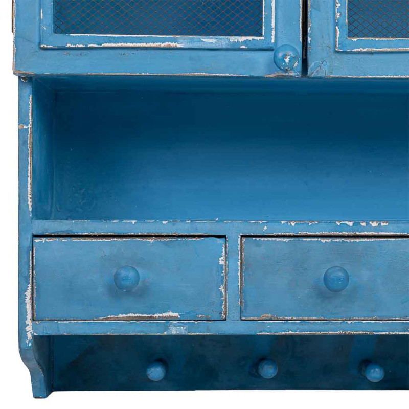 Meuble mural cuisine bleu canard en bois 89,5x19x79 cm Luziro  - 7