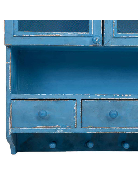 Meuble mural cuisine bleu canard en bois 89,5x19x79 cm Luziro  - 7