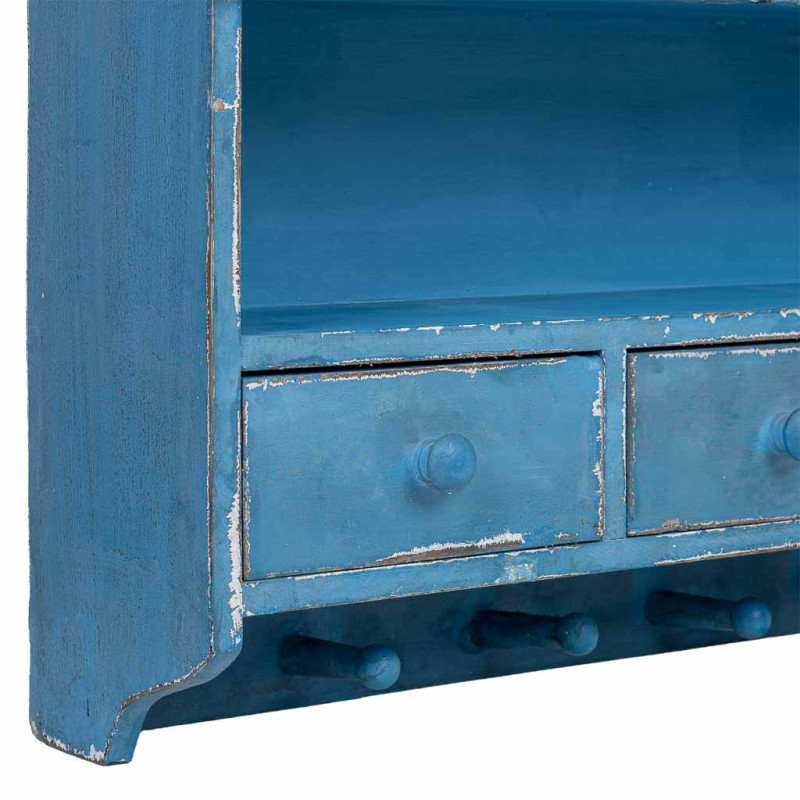 Meuble mural cuisine bleu canard en bois 89,5x19x79 cm Luziro  - 10