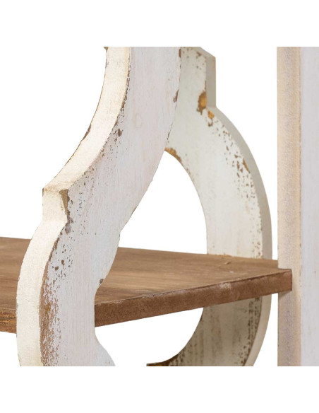 Bibliothèque basse bois de sapin blanc et naturel 163x42x85 cm Lazina  - 5