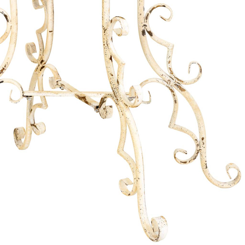 Porte-plantes fer forgé blanc vieilli 86x38x84 cm Reniza  - 6