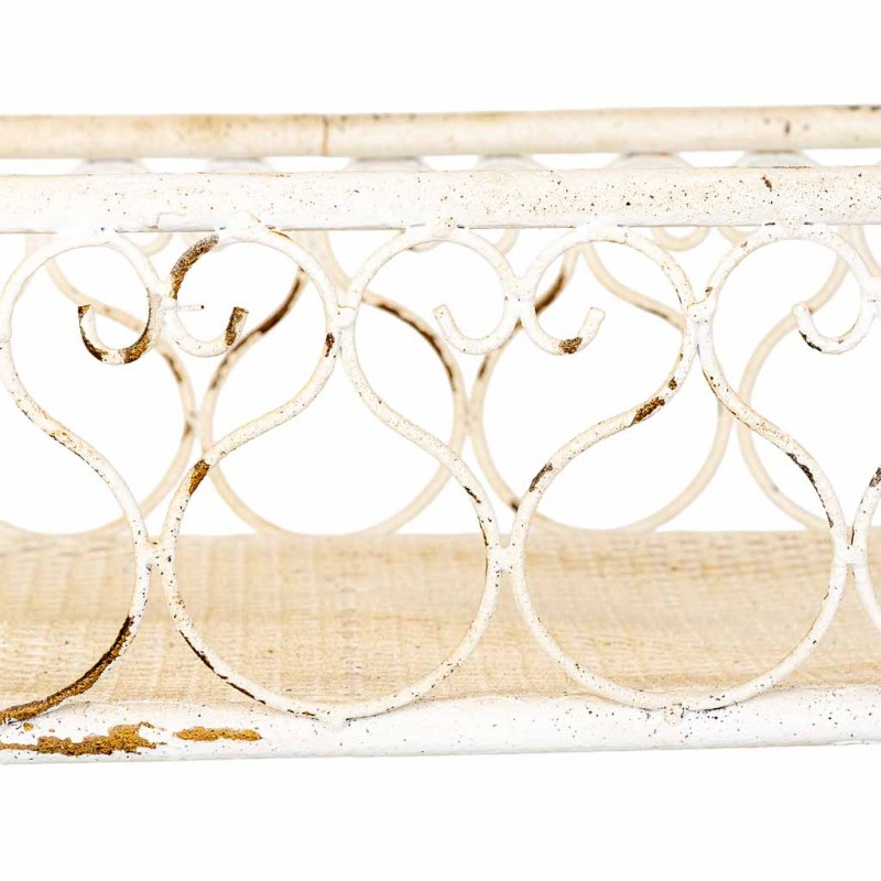Porte-plantes fer forgé blanc vieilli 86x38x84 cm Reniza  - 7