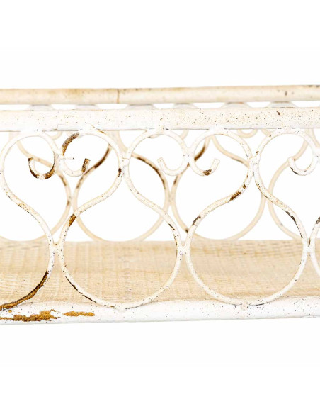 Porte-plantes fer forgé blanc vieilli 86x38x84 cm Reniza  - 7