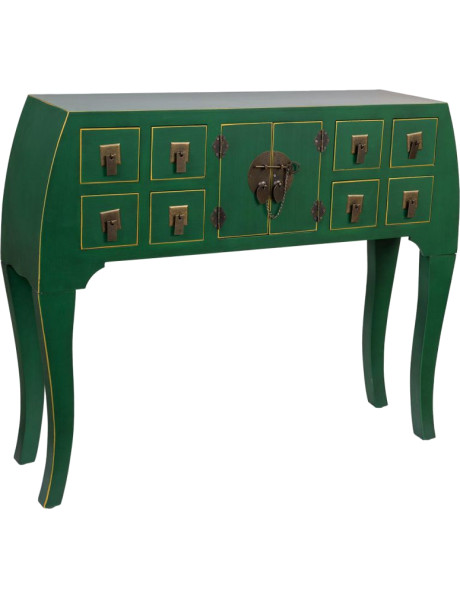 Console d'entrée vert émeraude en MDF 98x26x80 cm Virenaya  - 1