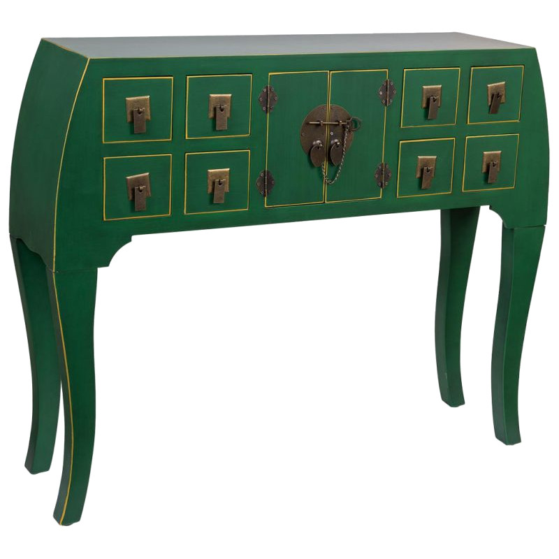 Console d'entrée vert émeraude en MDF 98x26x80 cm Virenaya  - 1