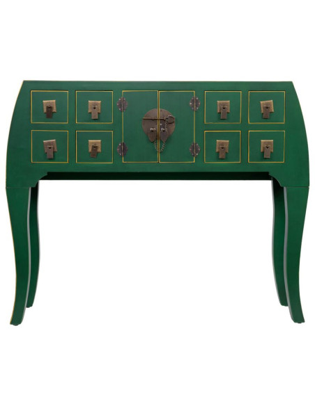 Console d'entrée vert émeraude en MDF 98x26x80 cm Virenaya  - 2