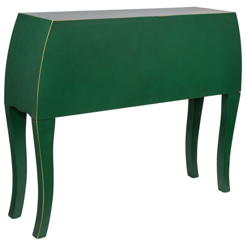 Console d'entrée vert émeraude en MDF 98x26x80 cm Virenaya  - 4