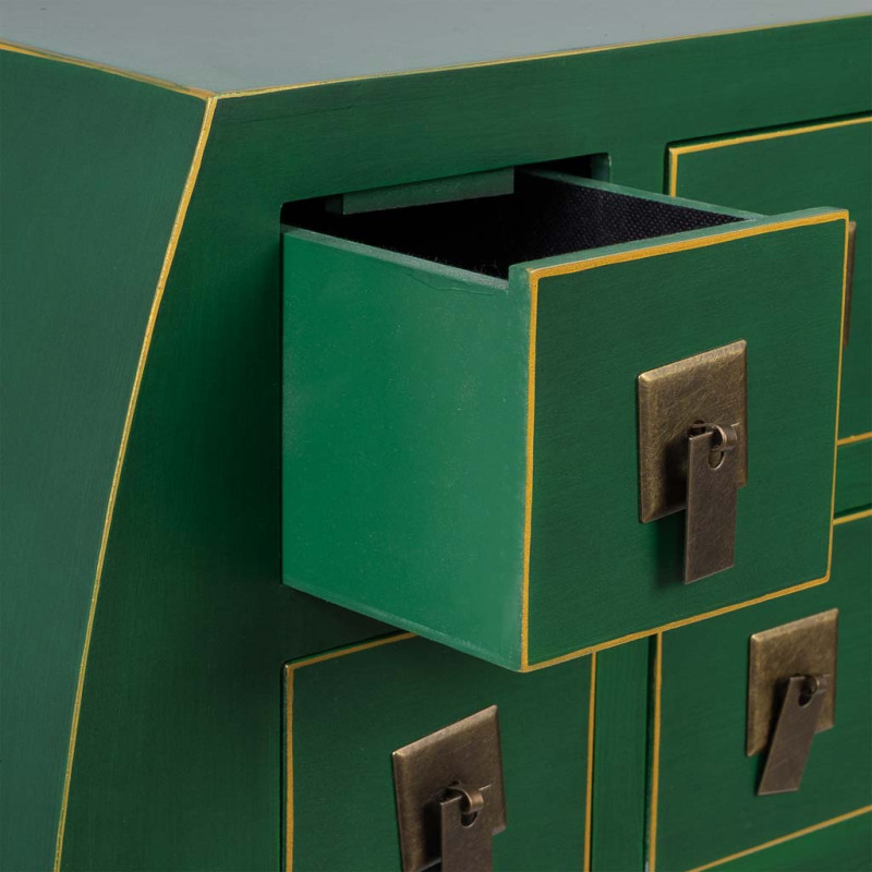 Console d'entrée vert émeraude en MDF 98x26x80 cm Virenaya  - 5