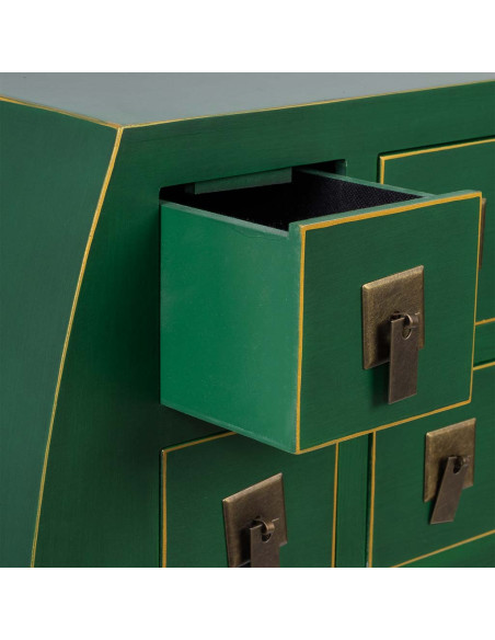 Console d'entrée vert émeraude en MDF 98x26x80 cm Virenaya  - 5