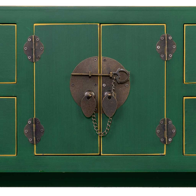 Console d'entrée vert émeraude en MDF 98x26x80 cm Virenaya  - 6